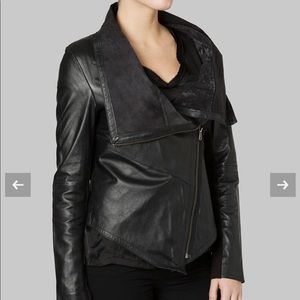 Black Sabina Drape Leather Jacket by Muubaa NWT